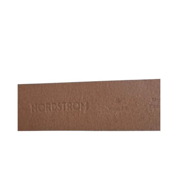 Nordstrom Faux Suede Belt Light Sand Cream Gold Buckle Sz S Minimalist Chic - Picture 6 of 6